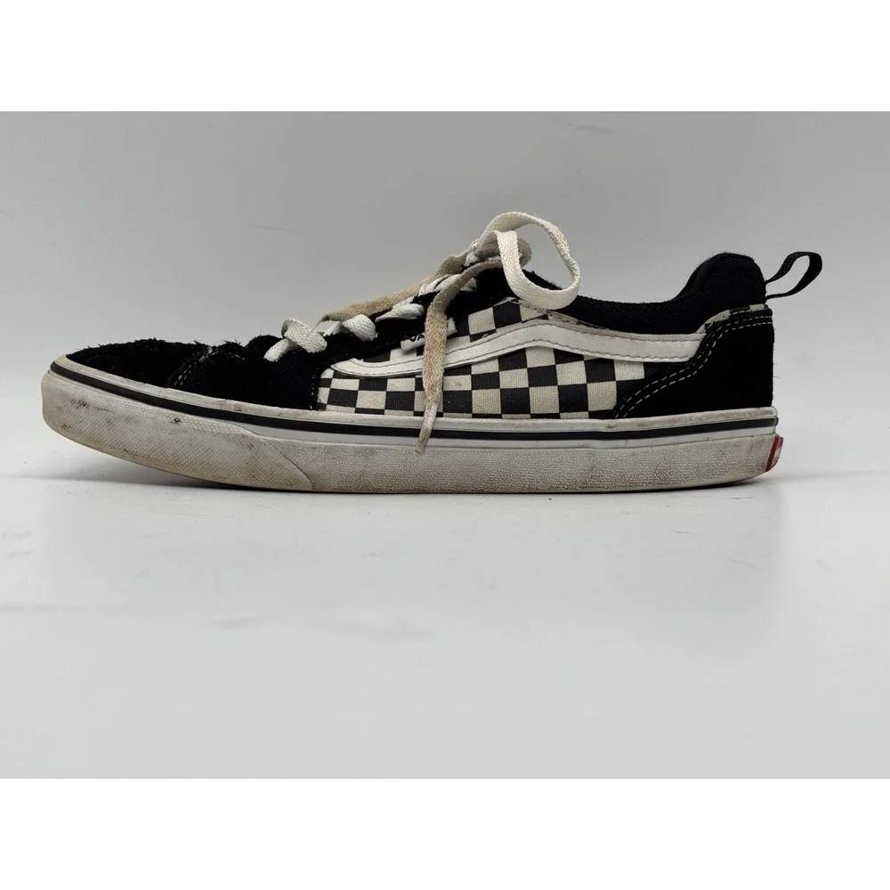 Vans Youth Size 7 Black White Checkerboard Suede Low Top Skate Sneakers Shoes